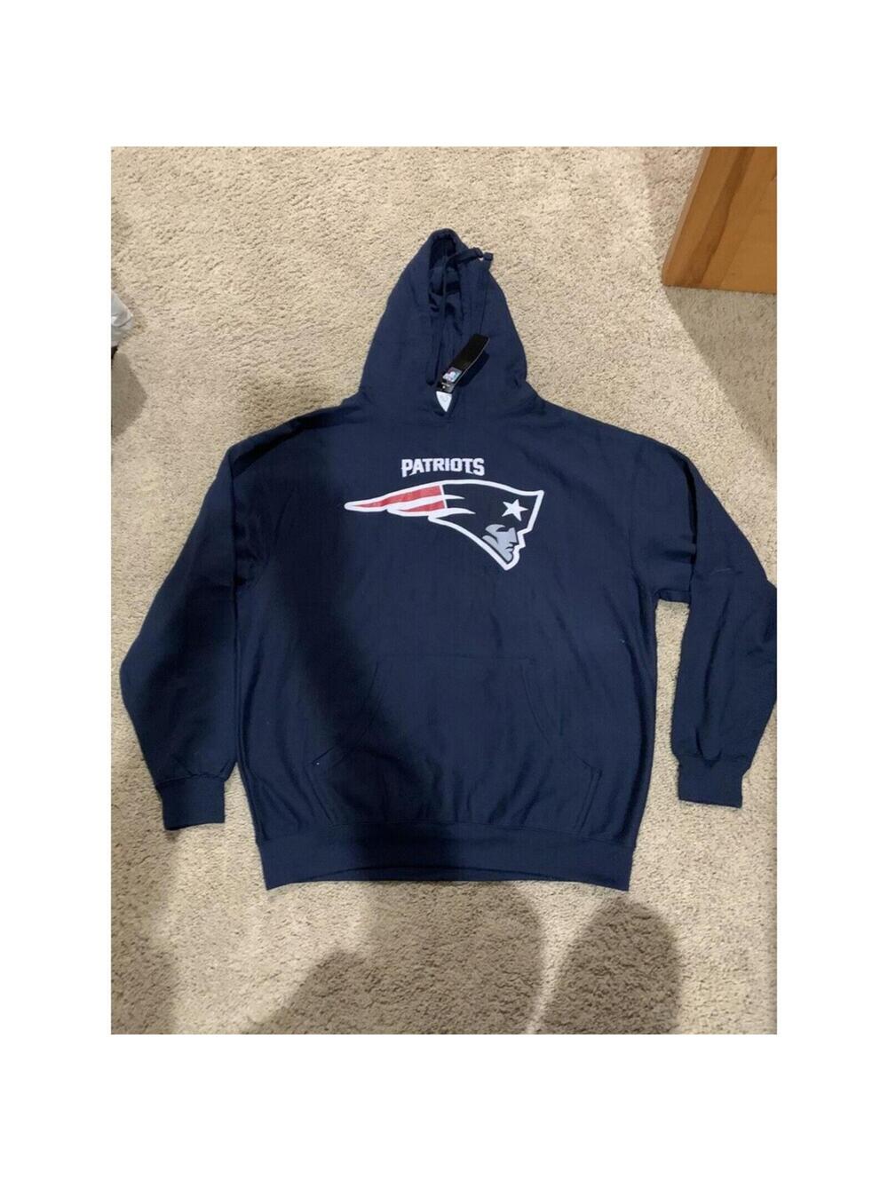 NWT England Patriots Blue Majestic Critical Victory II Hoodie Sweatshirt XLarge